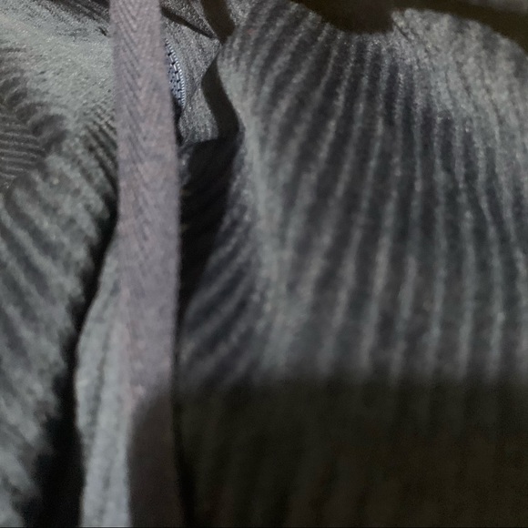 Navy Blue Cropped Drop Shoulder Drawstring Corduroy Jacket with Hood NWOT - Picture 12 of 16